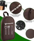 All-In-One Must-Have Camping Cookware Set 30-Piece Kitchen Tools in a zippered bag showing stitching details
