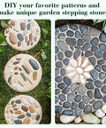 Image of DIY garden stepping stones using Three Size Round Stepping Stone Molds Set For Concrete Casting 10 Inch 11.4 Inch 12.6 Inch Plastic Molds