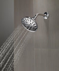 H2Okinetic 5 Setting Raincan Shower Head With Massage Full Body Spray Chrome Finish Easy Clean Rubber Touch Clean Spray Holes Installs In Minutes