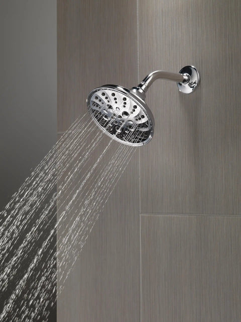 H2Okinetic 5 Setting Raincan Shower Head With Massage Full Body Spray Chrome Finish Easy Clean Rubber Touch Clean Spray Holes Installs In Minutes
