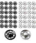 10mm Snap Buttons For Sewing Kit In Black And Nickel, 100 Sets, Durable Steel With Brass Nickel Coating, Sew On Snaps For Clothes, DIY Projects