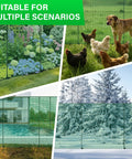 Heavy Duty Portable Animal Fence With Posts For Garden And Backyard 3x50 Ft Mesh Barrier for Dogs, Chickens, and Other Animals