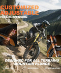 Heavy Duty Adult Electric Bike Cranks Out 5600 W Peak Power And Hits 50 Mph Quick While The Massive 80 Ah Battery Pushes You Up To 250 Miles Per Charge With Full Suspension And Gnarly Fat Tires Built Tough, riding on a mountain trail.