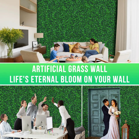 Artificial Boxwood Roll Panels 48x120 Inches Cover 40 Sq Ft UV Resistant Faux Ivy Leaves Privacy Fence Screen in indoor settings
