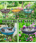 Collage of metal bird bath for outdoors freestanding garden bowl with vintage look ideal yard decor for wild birds and hummingbirds