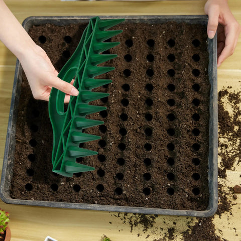 Using Handheld Row Seeder For Precise Seed Spacing In Rows And Seed Trays Garden Tool For Vegetables Flowers And Herbs on soil tray