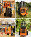 Heavy Duty Forklift Safety Cage Built Like Armor With Nonslip Mesh Deck Measures 36 by 36 Inches Holds Up To 1200 Lbs in use for aerial tasks.