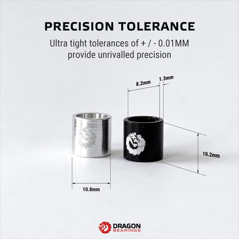 Precision Aluminum Spacers And Speed Rings Kit For Skateboards And Longboards, Crank Down Axles To Cut Slop, detailed dimensions