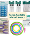 Collection of craft tools including Durable Heavy Duty Hole Punch Set With Handy Soft Grip Handles for Scrapbooking and Crafts.