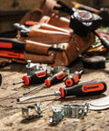 4 Pc Slotted Screwdriver Set With Dual Material Ergonomic Handles Precision Machined Tips Oil And Solvent Resistant Grip