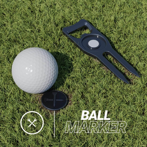 Six In One Premium Golf Divot Tool With Magnetic Ball Marker Bottle Opener Club Tee Groove Cleaner And Putting Alignment For Greens