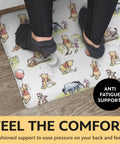 Mickey Mouse Minnie Mouse Stitch Winnie The Pooh Totally Anti Fatigue Kitchen Mats With Non Slip Backing, person standing on mat