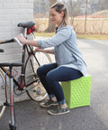 Person using Built Tough 3 Level Work And Garden Seat With Flip Heights At 9, 12 And 15 Inches, One Piece Weatherproof Construction