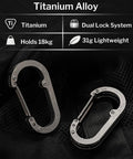 Ultra Light Aerospace Grade Titanium Purse Hook For Table And Desk Outdoor Carabiner Clip Lightweight EDC Bag Hook