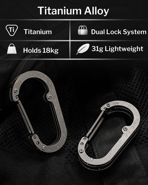 Ultra Light Aerospace Grade Titanium Purse Hook For Table And Desk Outdoor Carabiner Clip Lightweight EDC Bag Hook