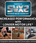 Badass 16 Gallon Wet Dry Utility Vacuum Featuring A Gutsy 6.5 Peak Horsepower Motor Tough As Nails Build And Extended Hose for cleanup with SVX2 technology.