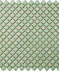 Diamond Light Green Porcelain Tile Mosaic 12.25 x 12.38 Inches For Floor And Wall Use Mesh Mounted Glazed High Sheen Finish First Quality Tile