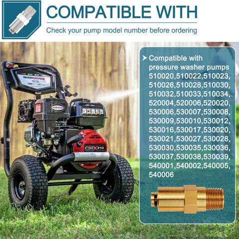 Brass thermal relief valve, 1/4-inch NPT, for Simpson gas pressure washer pump