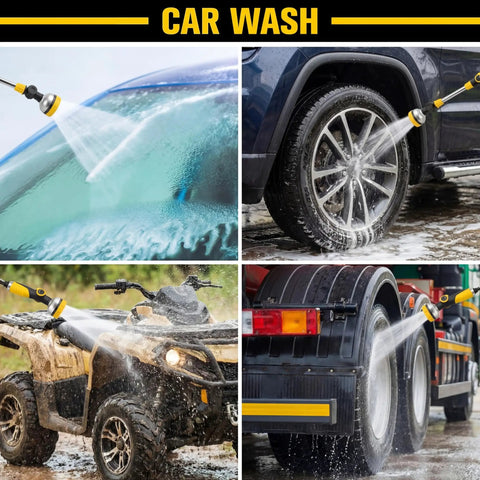 Two Pack 18.5 Inch Garden Hose Watering Wand With 180 Degree Rotating Head, 8 Adjustable Spray Patterns washing car