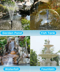 Garden pond, fish tank, waterfall, and fountain uses for Easy Install Pond Filter Pump Fountain Kit With UV Clarifier 660 GPH 40W.