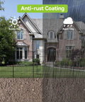 12 Panel Garden Fence With 1 Gate 26 Feet Long And 36 Inches High Rustproof Metal Wire No Dig Animal Barrier demonstrating anti-rust coating.