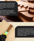 Three Piece Pro Grade Contour Hand Sanding Block Set With Hook And Loop Sandpaper Kit Includes Flat Convex Radius Shapes