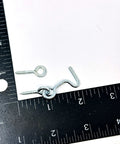No Nonsense Heavy Duty Gate Hook And Eye Set With Dual Threaded Eyes Slick For Barn Doors Fence Closures And Cabinet Latches Built Tough With Durable Zinc Plated Steel Finish on ruler.
