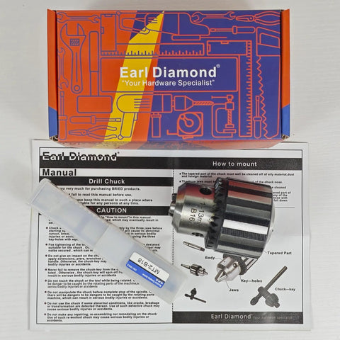Top Shelf Heavy Duty 5/8 Inch Drill Chuck Kit Featuring K32 Tightening Key And Mt2 Taper Arbor Forged From Premium Steel with manual