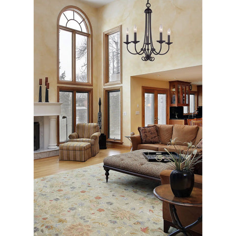 Williamsport 5 Light Chandelier in Oil Rubbed Bronze Finish 20 Inch Wide Traditional Ceiling Fixture for Living Room or Foyer