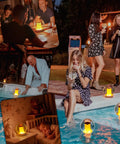 Solar Powered Floating Globes For Pool Pond Patio And Hot Tub Outdoor Lanterns That Look Like Candles Or Torches in various settings