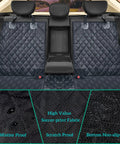 Backseat Dog Car Seat Cover Non Slip Waterproof Pet Hair Protector for SUV showing quilted fabric with non-slip net