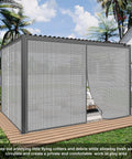 Hands Free Magnetic Garage Door Screen In Privacy Silver, 9 By 7 Feet, Keeps Bugs Out, Installed on Outdoor Deck