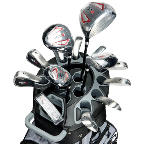 14 Way Organizer Golf Cart Bag With Silent Dividers And Rain Cover Premium Cart Bag With Handles For Men Keeps Clubs Secure In Black Durable Construction