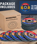 10 Pack 4 and a Half Inch T29 Zirconia Flap Discs For Angle Grinder Arbor Size Seven Eighths Inch 40 Grit Set Pro Grade Grinding
