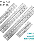 Beefy Machinist Ruler Set Four Pack Stainless Steel With Six Eight Twelve And Fourteen Inch Lengths In Metric And Imperial Gradations