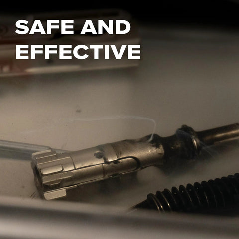 One Gallon Professional Workhorse Ultrasonic Cleaner Fluid Nukes Stubborn Cosmoline Carbon Buildup And Heavy Grease Residue Quickly Wiping Dirtiest Metal Parts Spotless in a cleaner.