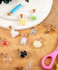 Big Time Favorite Mini Glass Jars With Cork Stoppers, 50 Pack Super Cute Wishing Bottles in 10 Unique Styles, assorted jars with corks and colored contents