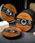 60 Pack 4.5 Inch Cut Off Wheels For Metal Stainless Steel And PVC Tube 0.040 Inch Thick Seven Eighths Inch Arbor on display