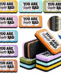 8 Pcs Magnetic Dry Erase Erasers Set In Macaron Colors For Whiteboards durable wipes stacked, magnetic circle shown
