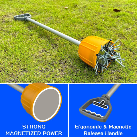 Long Reach Magnetic Pickup Tool With Quick Release 29 Inch Bulk Lifter for nails, screws, bolts on grass