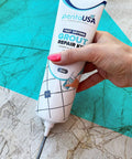 Gray Premixed Acrylic Sanded Grout Repair Kit With Applicator For Bathroom Shower Kitchen Floor Water-Resistant Grout Filler Fast Drying 13.4 Oz Ideal For Cracks And Worn Joints In Tile being applied on floor