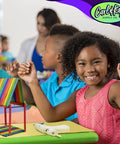 Child enjoying One Stop Arts And Crafts Kit For Kids And Toddlers With A Seriously Huge Supply Of Pipe Cleaners and Popsicle Sticks