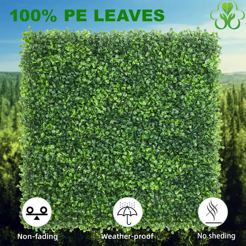24 Pack 20x20 Grass Wall Panels Artificial Boxwood For Greenery Wall Backdrop Indoor Outdoor Decor Garden Fence Privacy Screen Wedding Backdrop 66 Sq Ft Coverage close-up