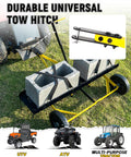 Tow Behind Lawn Dethatcher With 24 Spring Steel Tines And Heavy Duty Carbon Steel Frame, 48 Inch Wide attached to ATV
