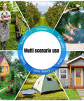 Multi-scenario use image featuring nursery, orchard, fish pond, garden, living room, office, and tent camping site outdoors.