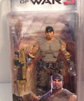 Badass Gears of War 3 Marcus Fenix Collectible Figure 18 Cm in packaging with gold Retro Lancer, detailed design.