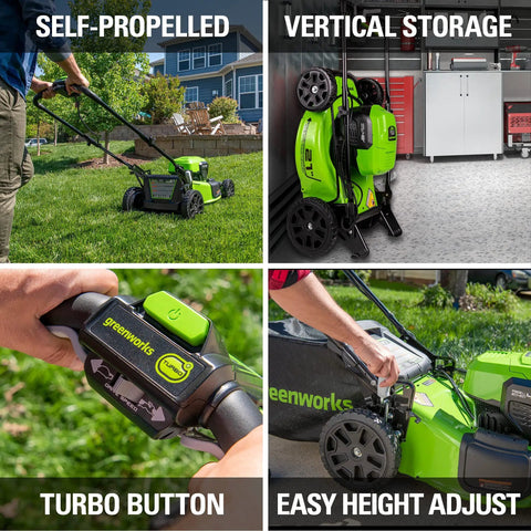Cordless Yard Tool Bundle With 21 Inch Self Propelled Lawn Mower, 12 Inch Trimmer And Blower, Includes Three Batteries And Two Chargers, 48V Power Pack Delivers Gas Like Torque And Quiet Operation For Easy No Fuss Yard Work