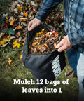 Person using Cordless 3 In 1 Leaf Blower Vacuum Mulcher With Brushless Motor to collect leaves in bag