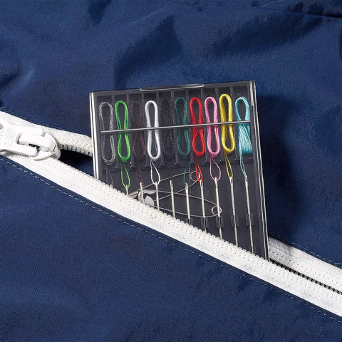 Two Boxes Pre Threaded Hand Sewing Needles Kit With Colorful Threads For Quick Fixes Includes Four Buttons And Four Safety Pins