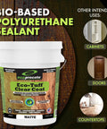 Premium Water Base Polyurethane Clear Coating In A Clean Matte Look For Indoor Wood Floors Counters And Concrete Offers Hella Tough Non Yellowing Protection Comes Packed In A Ready Pour Five Gallon Tub